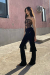 RUI hollow knitted half skirt RSS23KN13 ONYX black